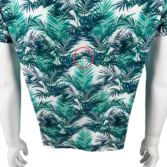 CHUBBIES The Nutter Mens Small Button Up Hawaiian Shirt Green Leaves Printed USA - Picture 10 of 11